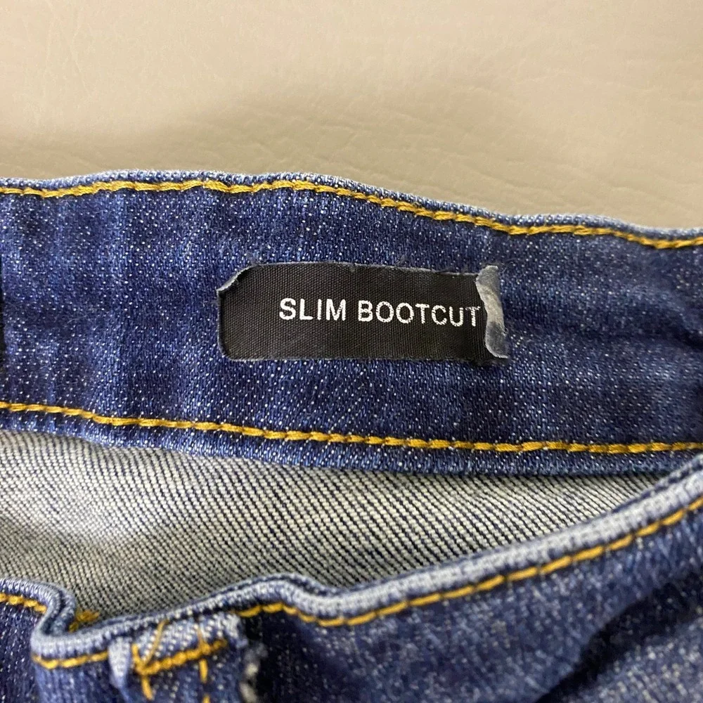 Judy Blue Slim Bootcut Jeans Women's Size 13/31 Blue Dark Wash Distressed